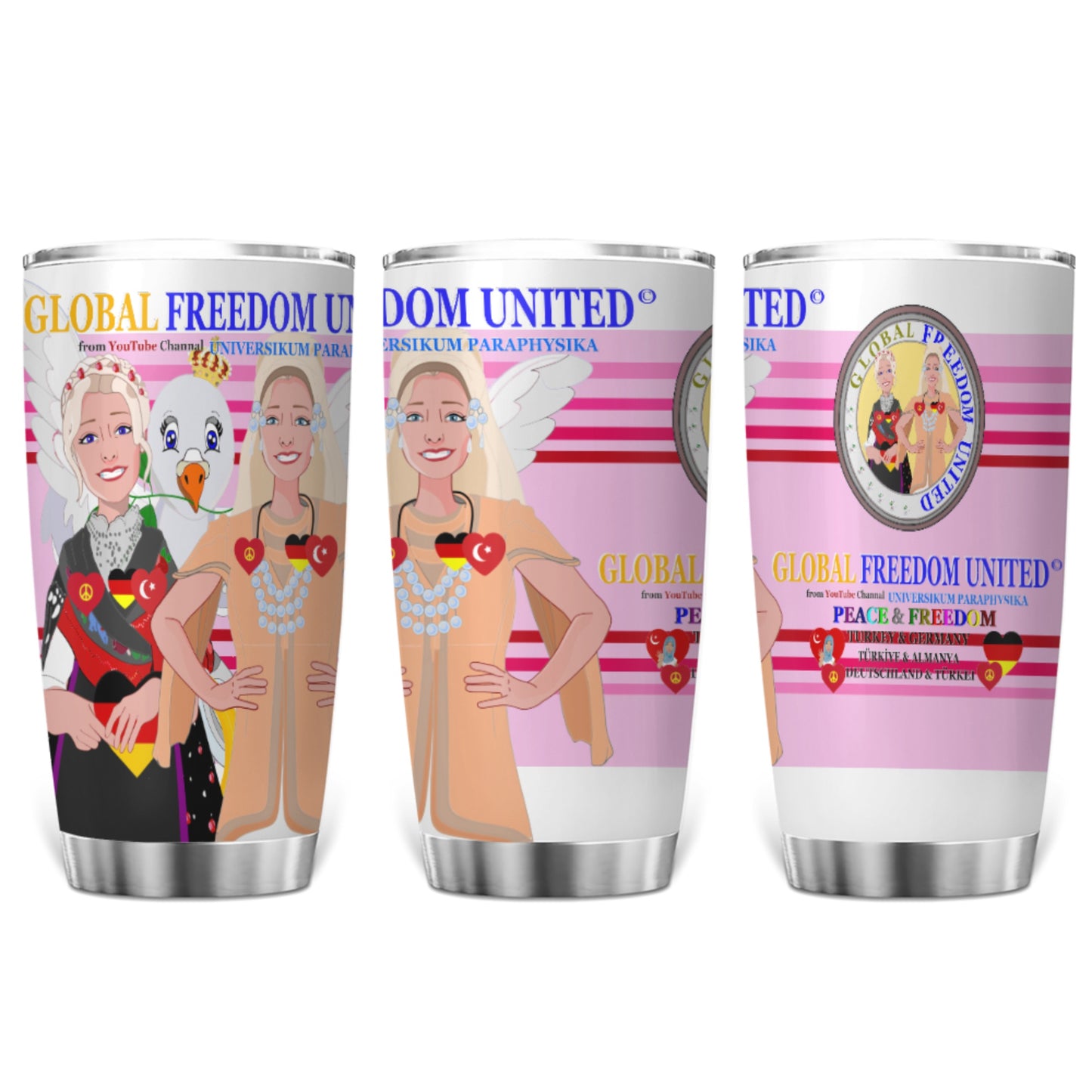 Tumbler Global Freedom United Women Germany & Turkey Old Peace Light Pink2