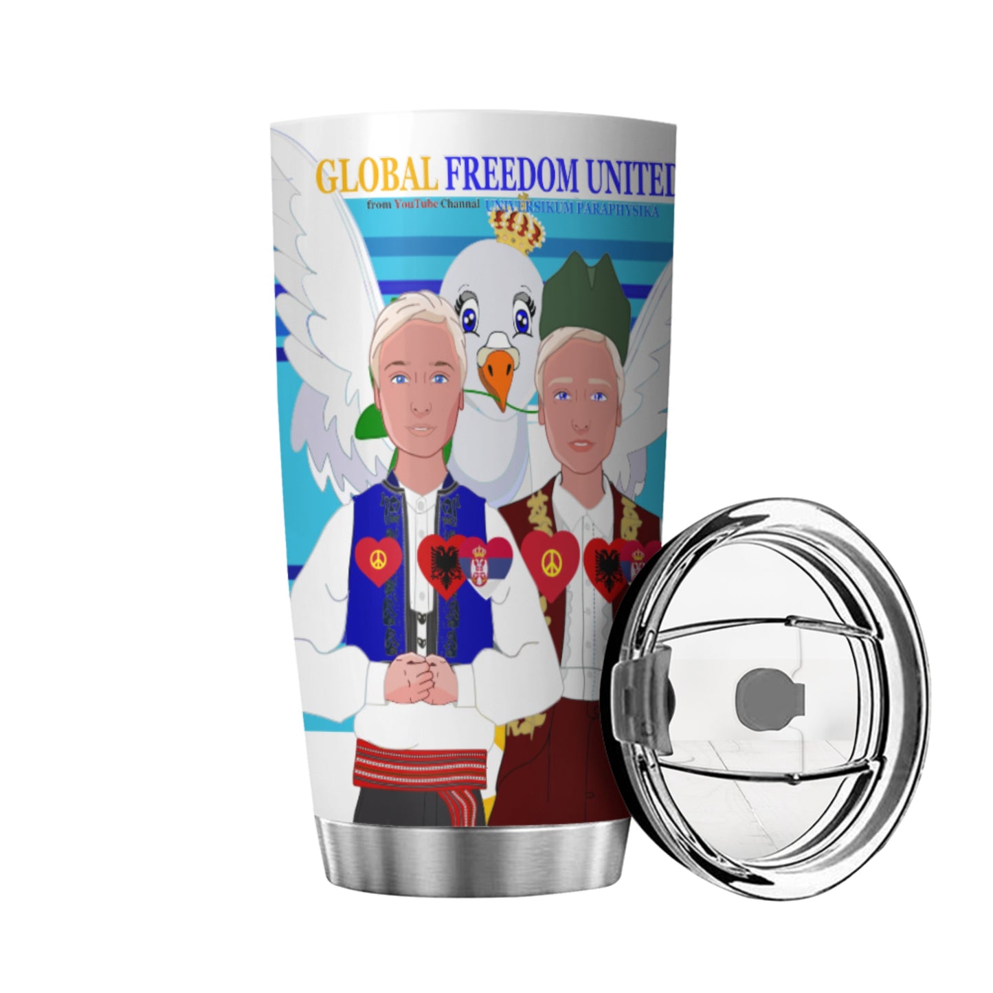 Tumbler Global Freedom United Men Albania & Serbia Old Peace Blue 1