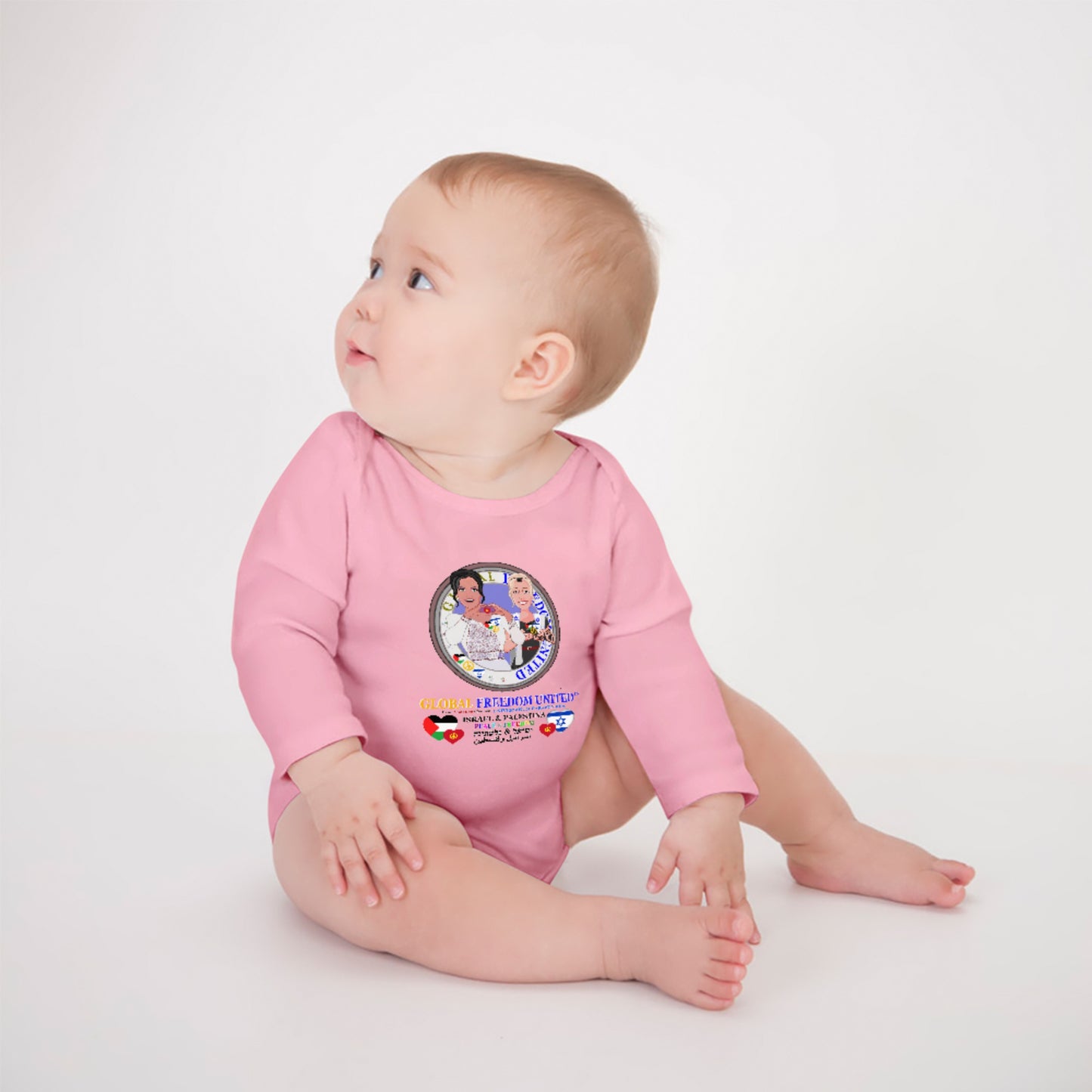Baby Long-sleeve Bodysuit Global Freedom United Girl Israel & Palestina