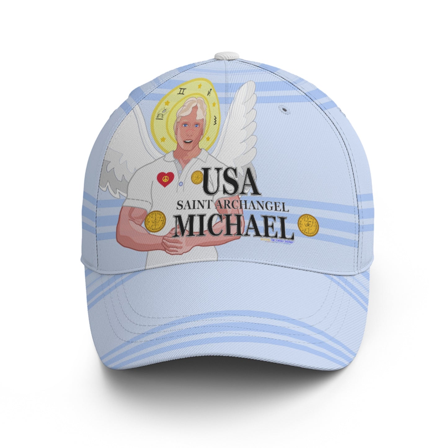 Basketball Cap Global Freedom United Archangel Michael Usa Light Blue
