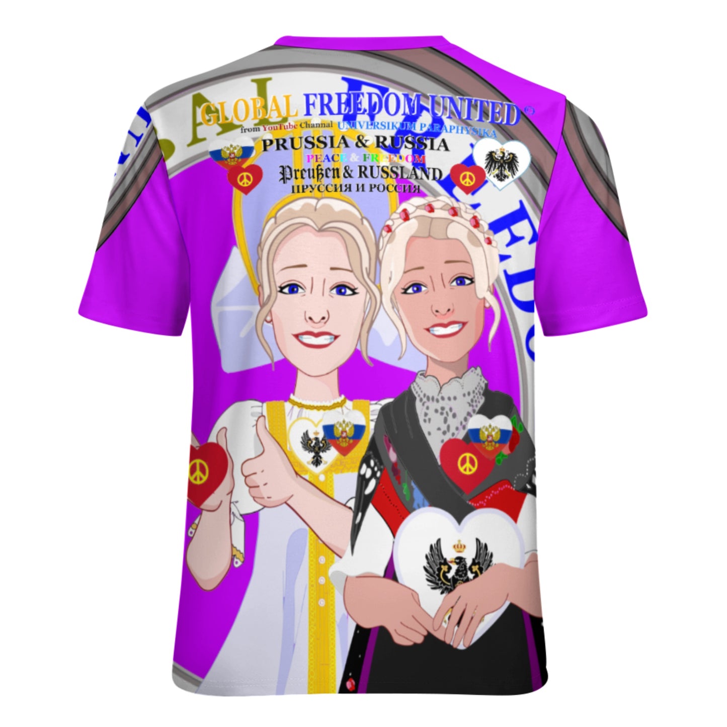Women´s T-shirt 2 GLOBAL FREEDOM UNITED© Women Prussia & Russia Lilac