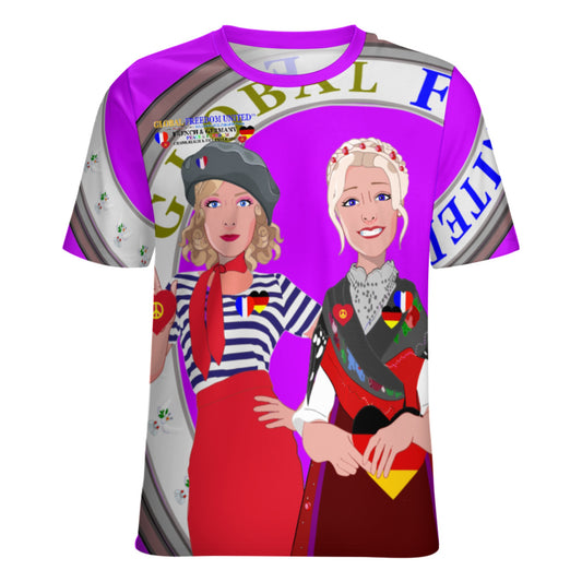 Women´s T-shirt 2 GLOBAL FREEDOM UNITED© Women French & Germany Lilac
