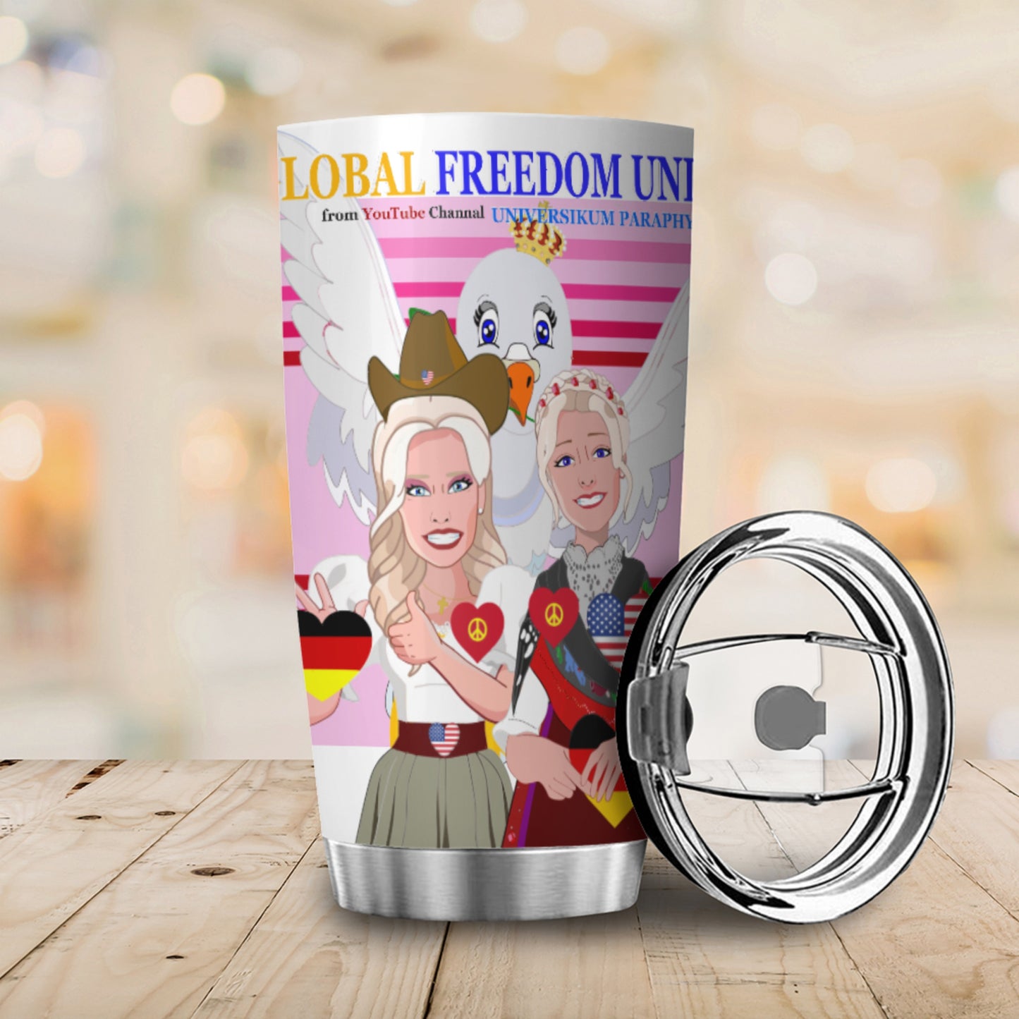 Tumbler Global Freedom United Women Usa & Germany Pink 2