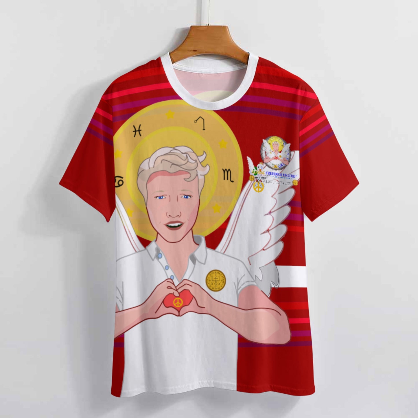 Women´s T-shirt GLOBAL FREEDOM UNITED© Archangel Rafael German Red