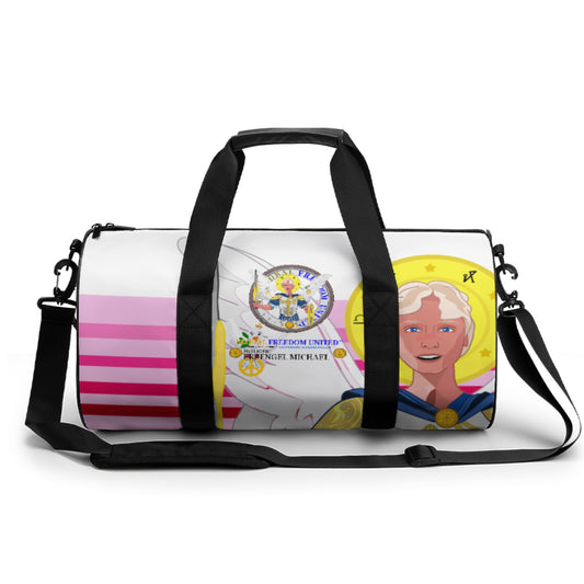 Cylindrical Gym Bag Global Freedom United Archangel Michael German Pink2