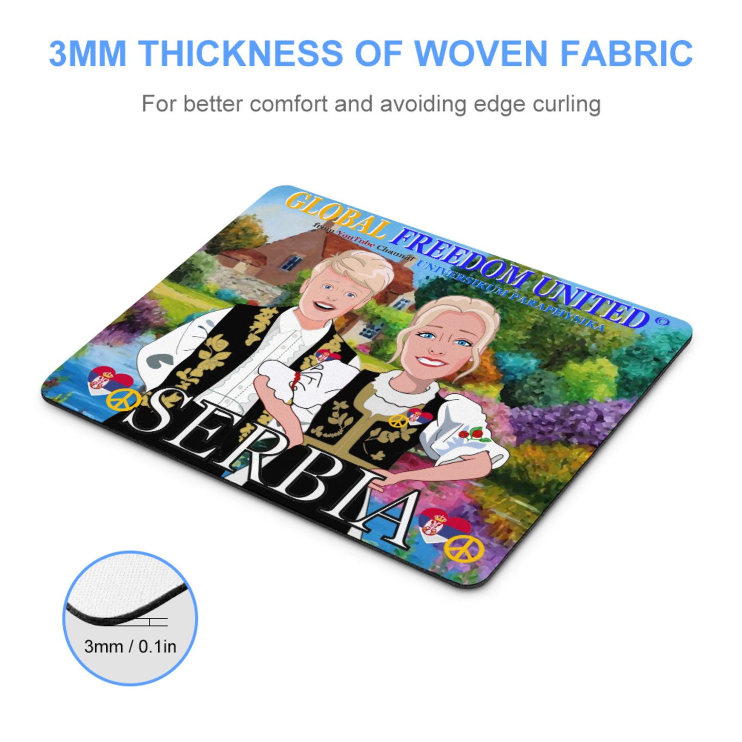 Mouse Pad Global Freedom United Couple Edition Serbia Black One