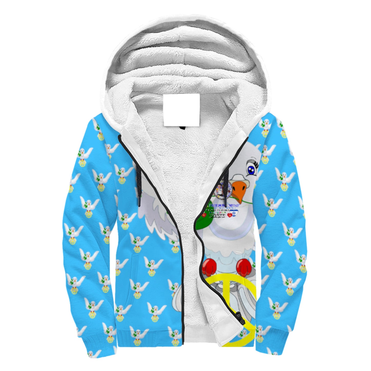 Plush Hoodie GLOBAL FREEDOM UNITED© Palestina & Israel Blue