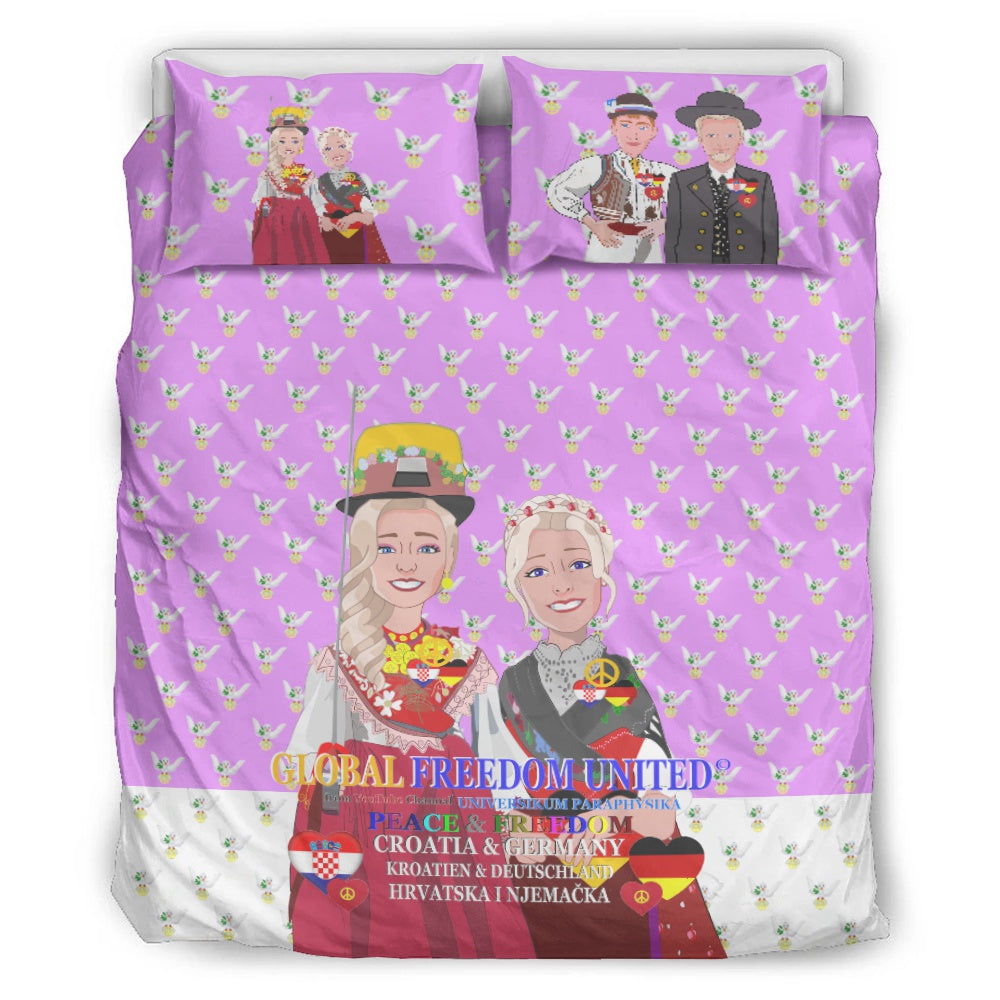 Bed Line GLOBAL FREEDOM UNITED© Women Croatia & Germany Peace Lilac Blondie