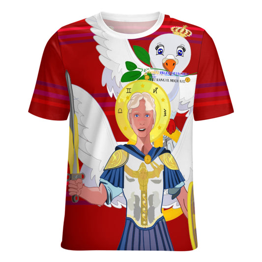 Women´s T-shirt 3 Global Freedom United Archangel Michael English V1 Red
