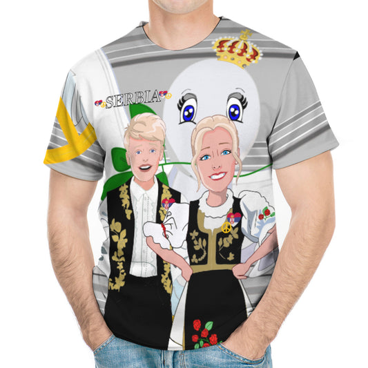 Men´s T-shirt Global Freedom United Couple Edition Serbia Black Grey