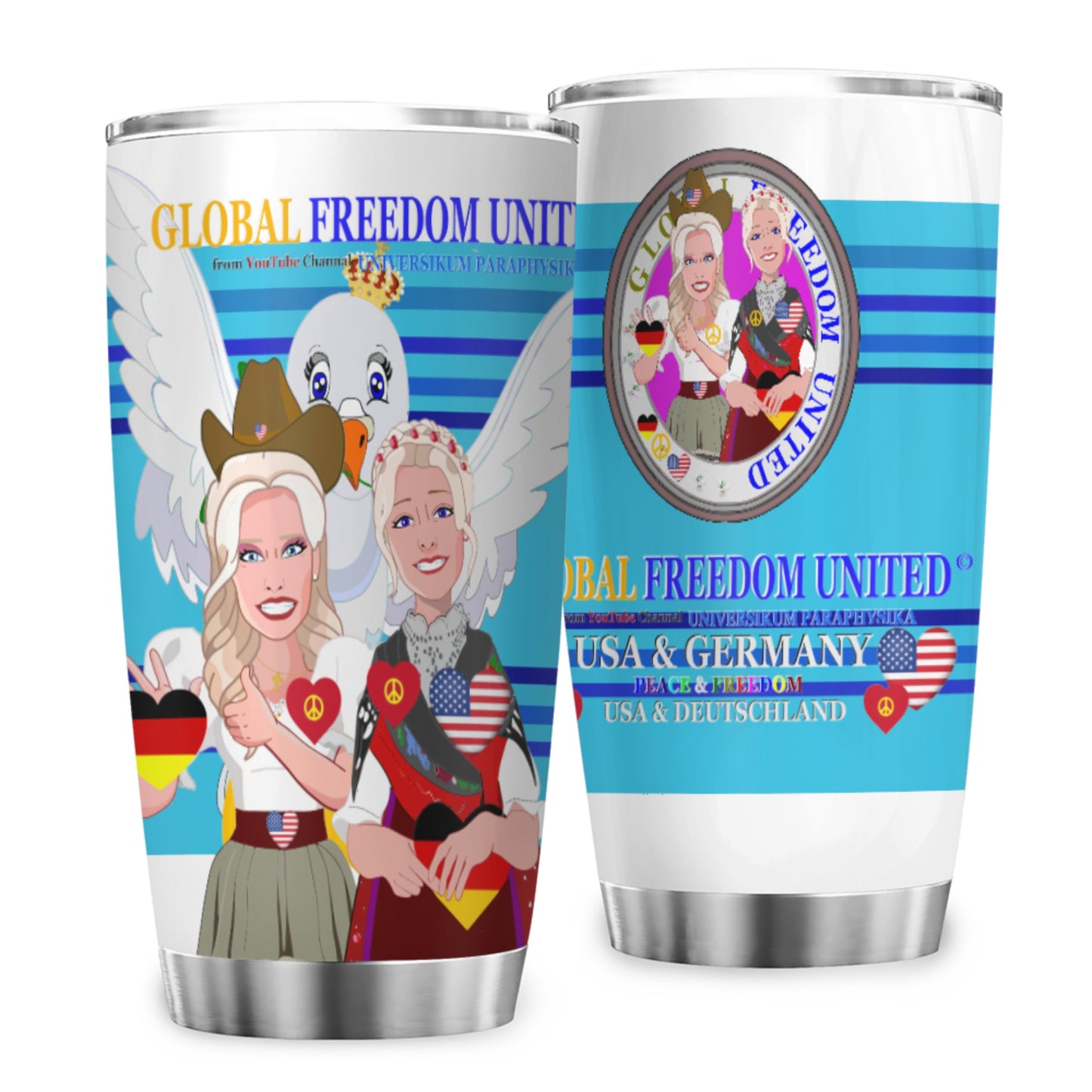 Tumbler Global Freedom United Women Usa & Germany Blue