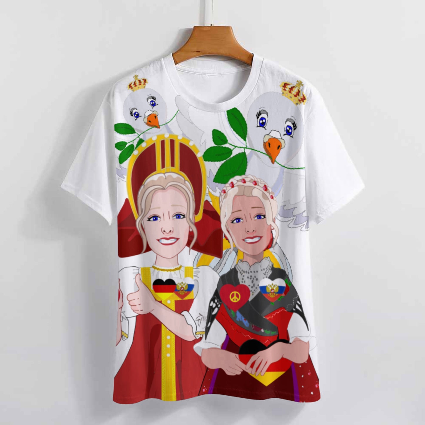 Women´s T-shirt 3 GLOBAL FREEDOM UNITED© Women RUSSIA & GERMANY BIG