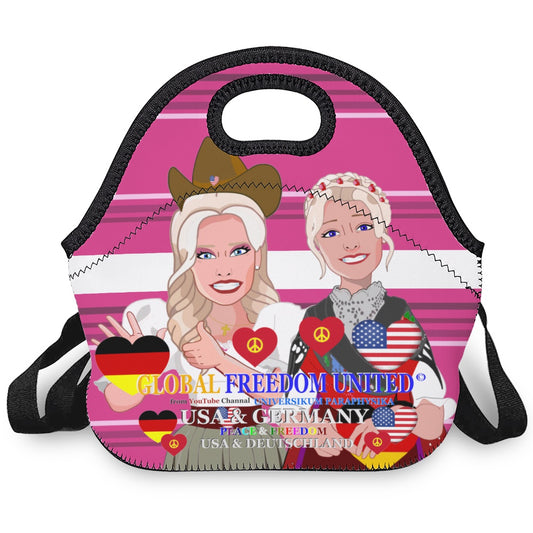 Meal Bag With Strap Global Freedom Unietd Women Usa & Germany Old Peace Pink