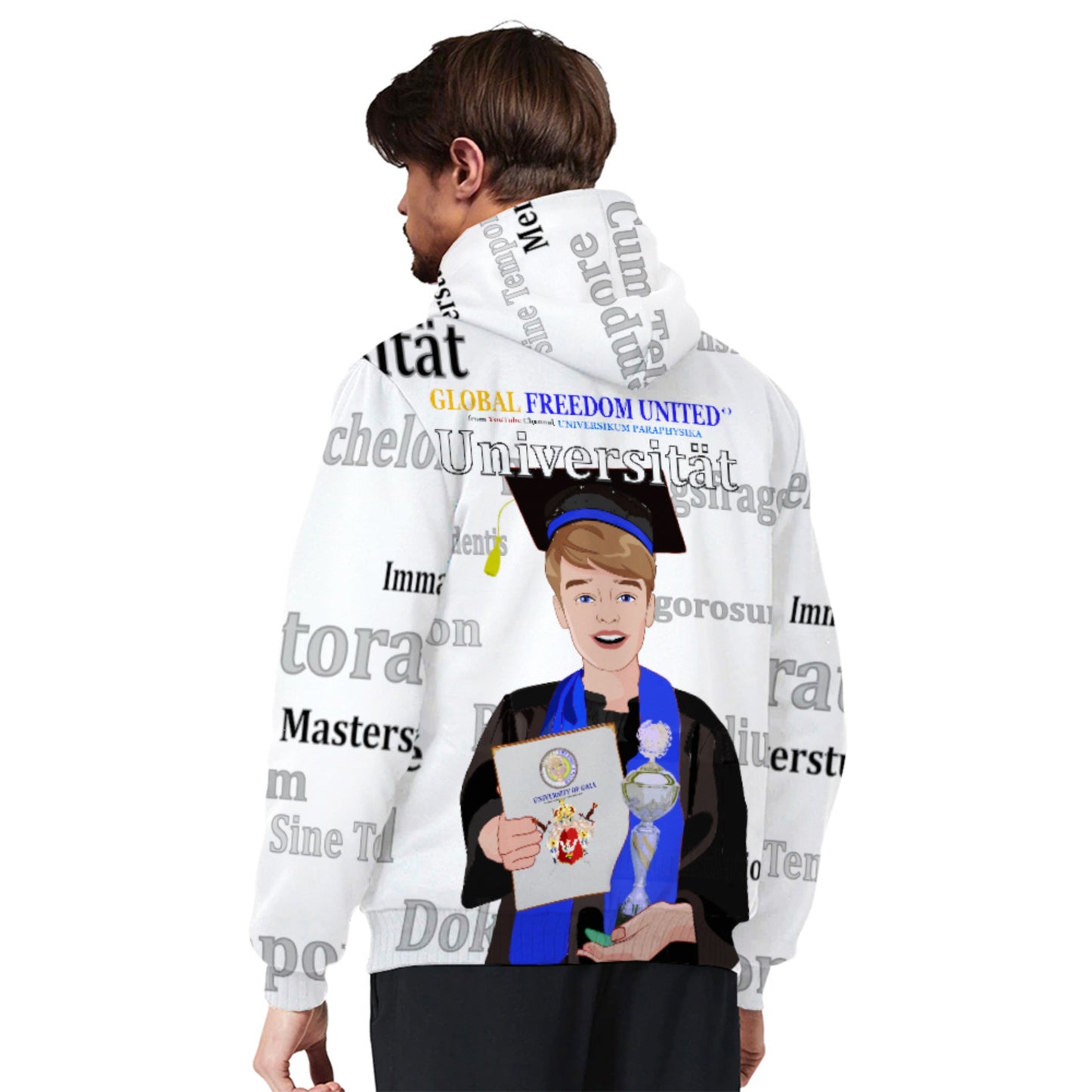 Plush Hoodie  Global Freedom United Student Boy Silver Place Brown Hair 1