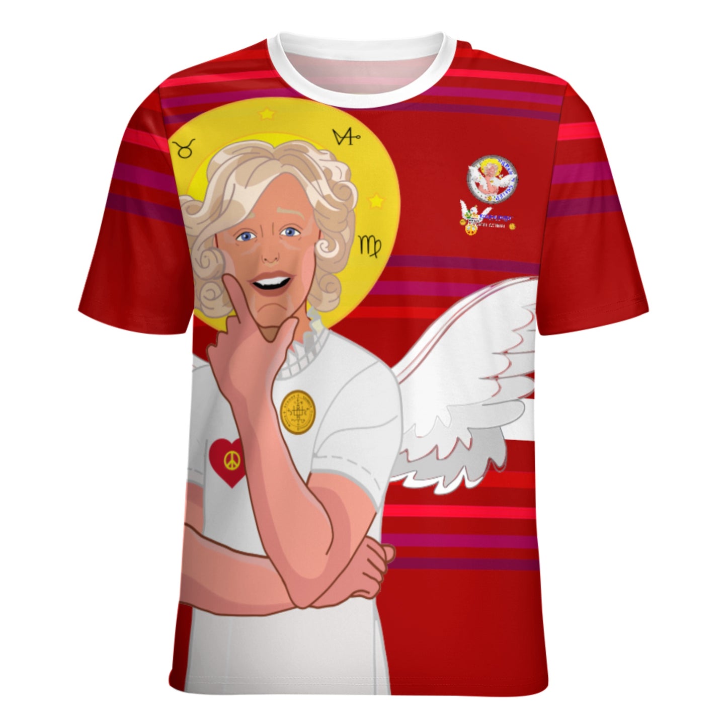 Women´s T-shirt 2 GLOBAL FREEDOM UNITED© Archangel Gabriel German Red