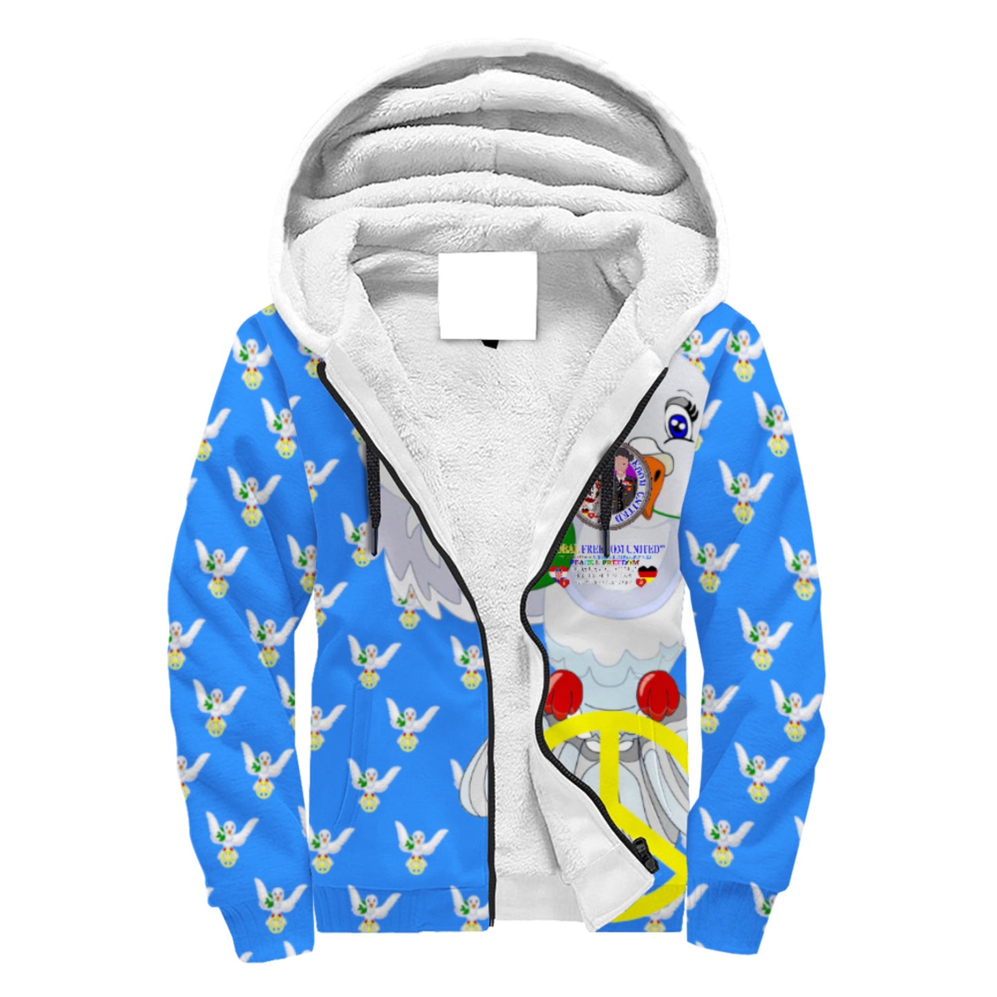 Plush Hoodie GLOBAL FREEDOM UNITED© Men Croatia & Germany Blue