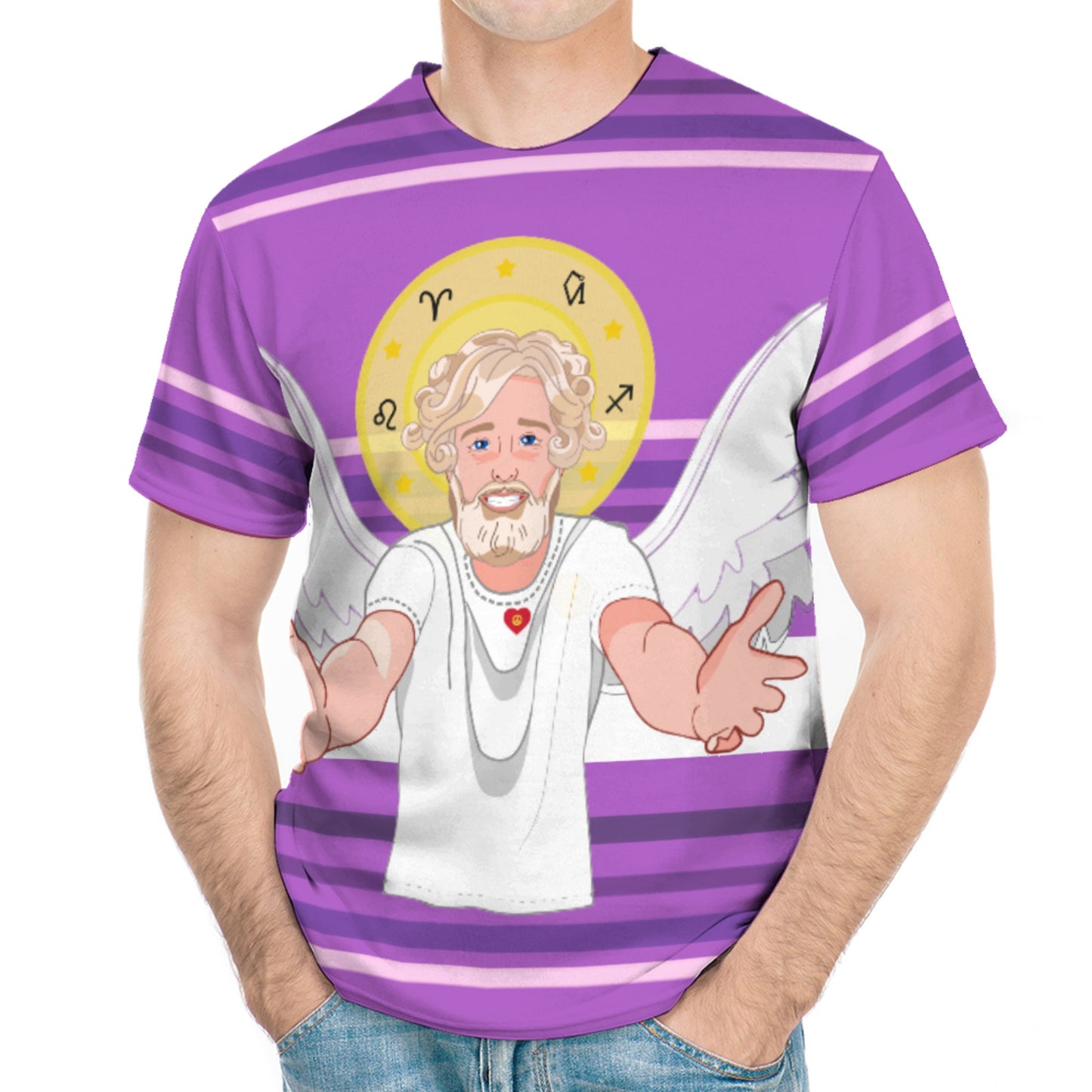 Men´s T-shirt Global Freedom United Archangel Uriel Lilac