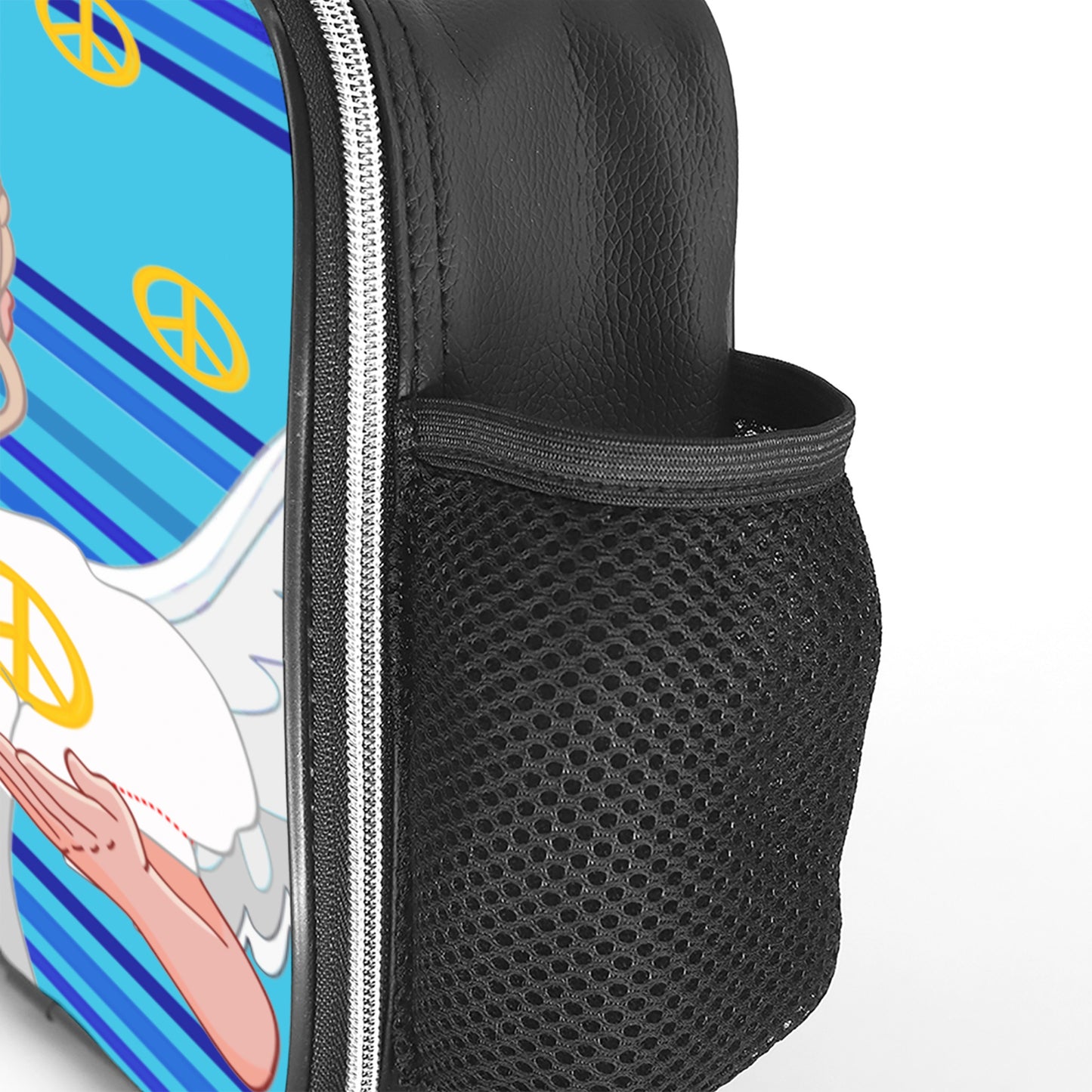 Leather Meal Bag GLOBAL FREEDOM UNITED© Angel Of Peace Blue