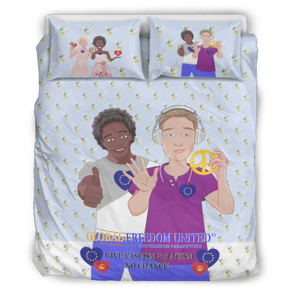 Bed Line GLOBAL FREEDOM UNITED© Men Anti Fasicm & Racism Blue Light