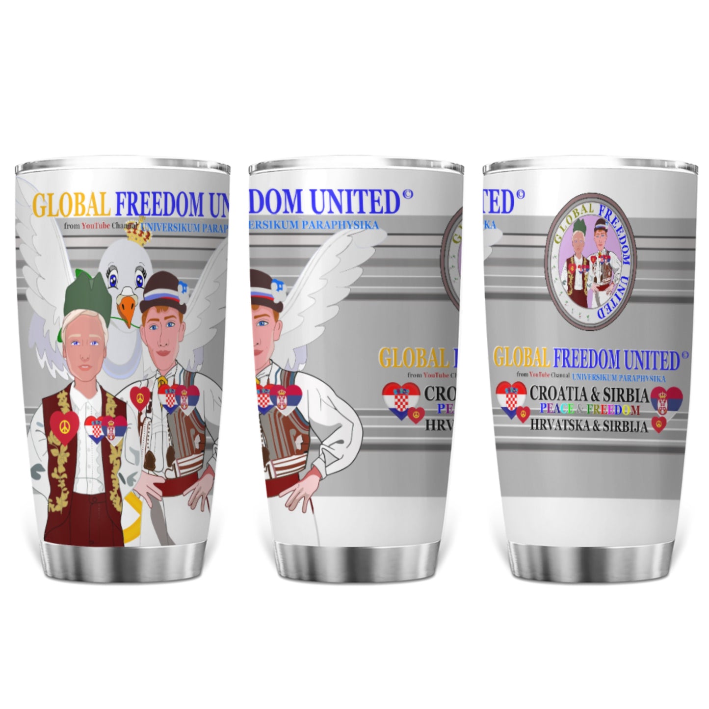 Tumbler Global Freedom United Men Croatia & Serbia Grey