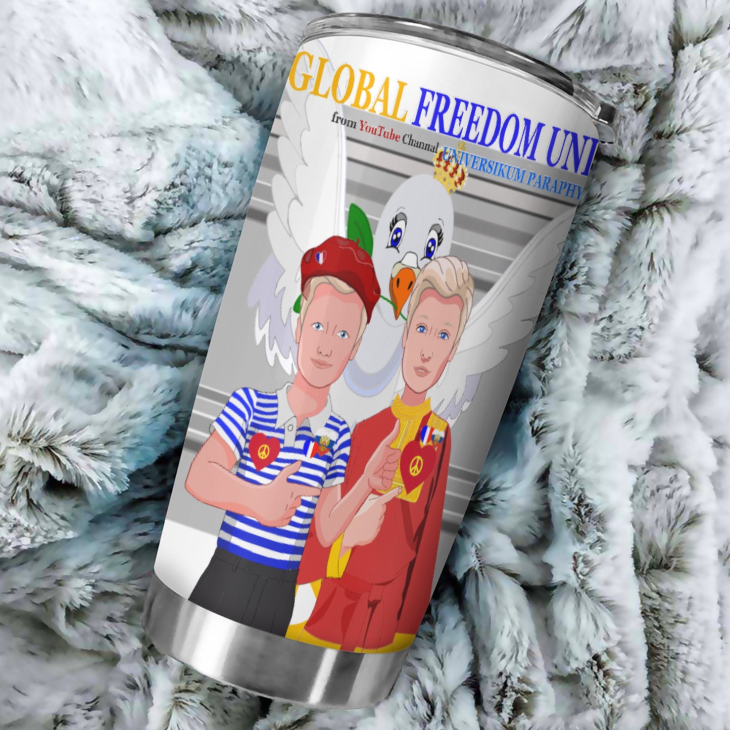 Tumbler Global Freedom United Men French & Russia Old Peace Grey