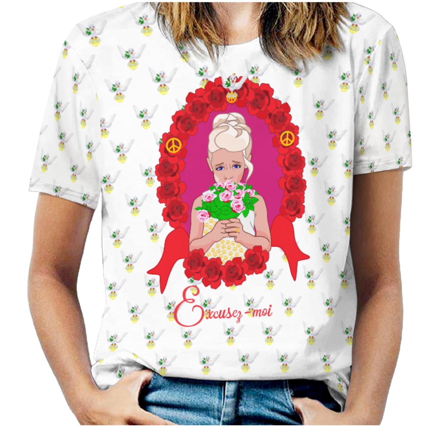 Women´s T-shirt 3 GLOBAL FREEDOM UNITED© Une fille dit désoié Excusez-moi