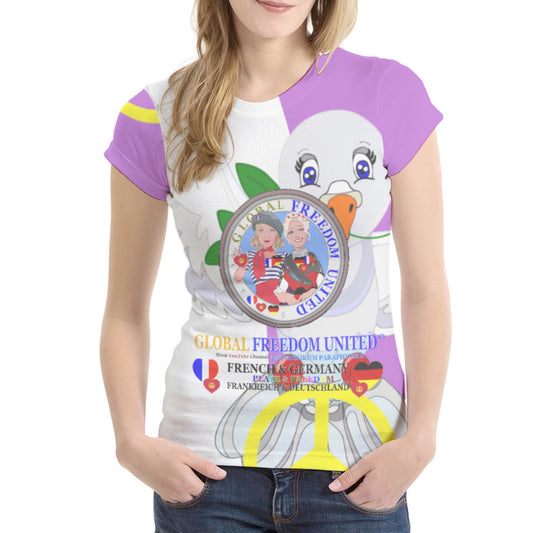 Women´s T-shirt GLOBAL FREEDOM UNITED© Women French & Germany Lilac