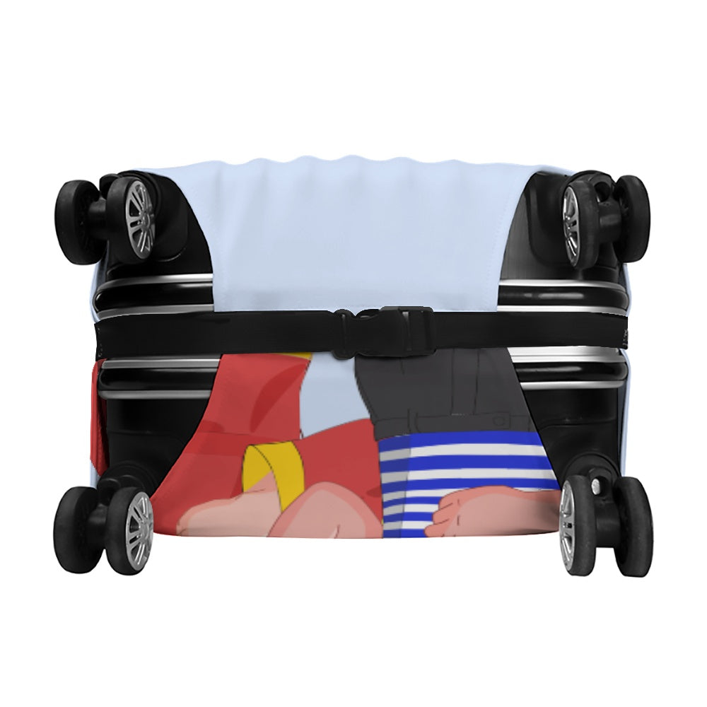 Luggage Cover Global Freedom United Men French & Russia Old Peace  Light Blue