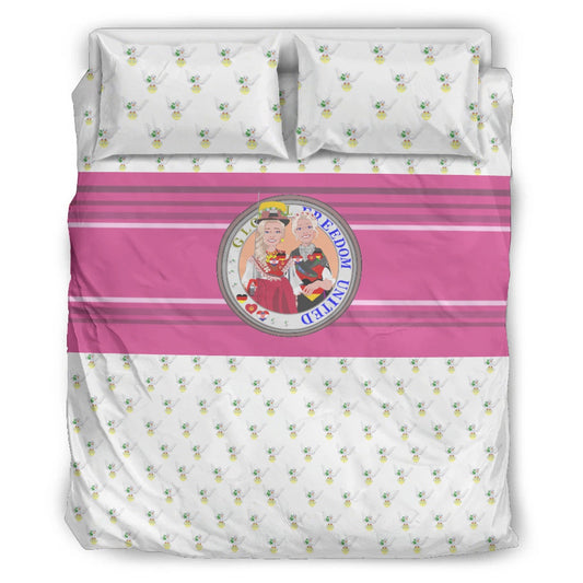 Bed Set GLOBAL FREEDOM UNITED© Women Croatia & Germany Peace Circle Pink Version 2
