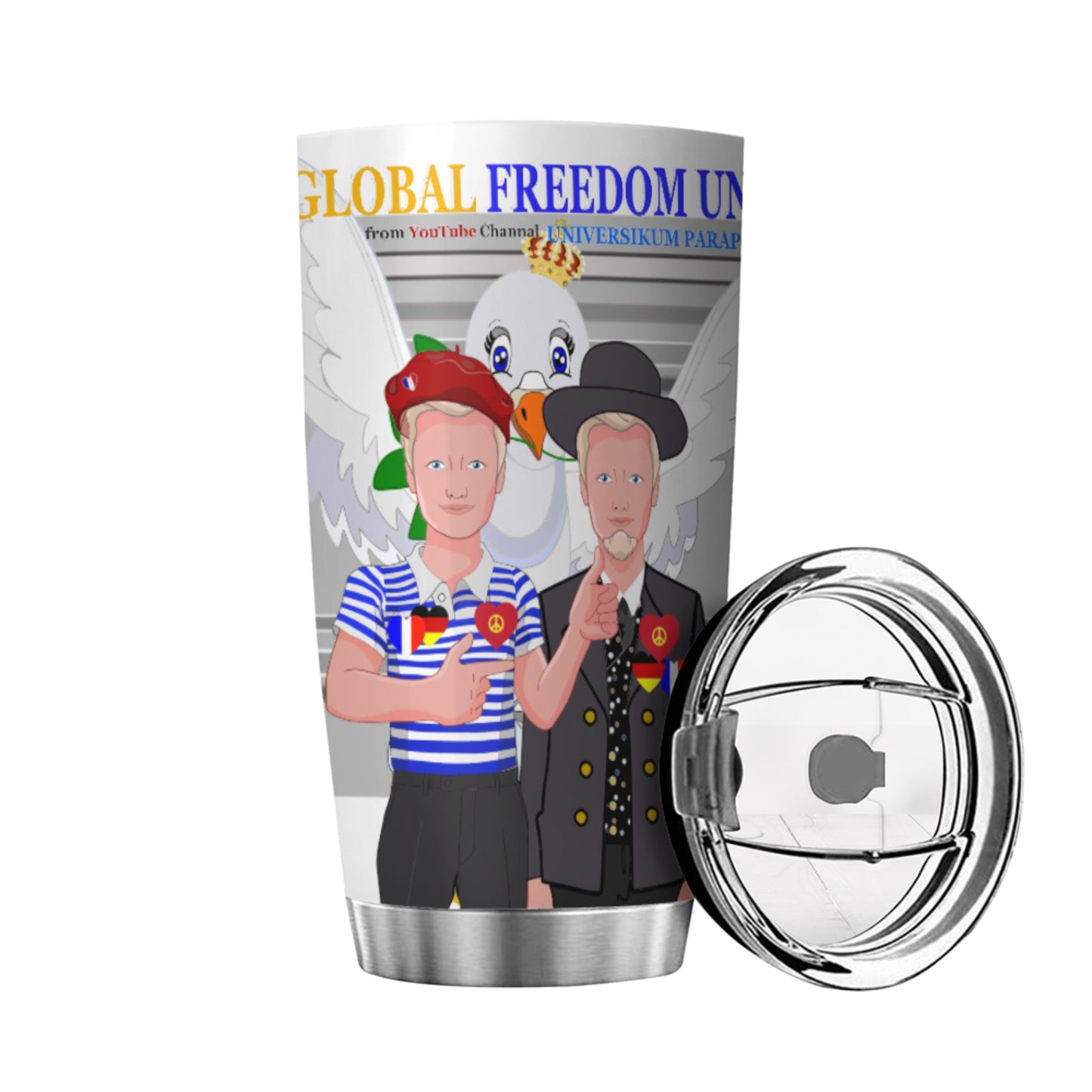 Tumbler Global Freedom United Men French & Germany Old Peace Grey