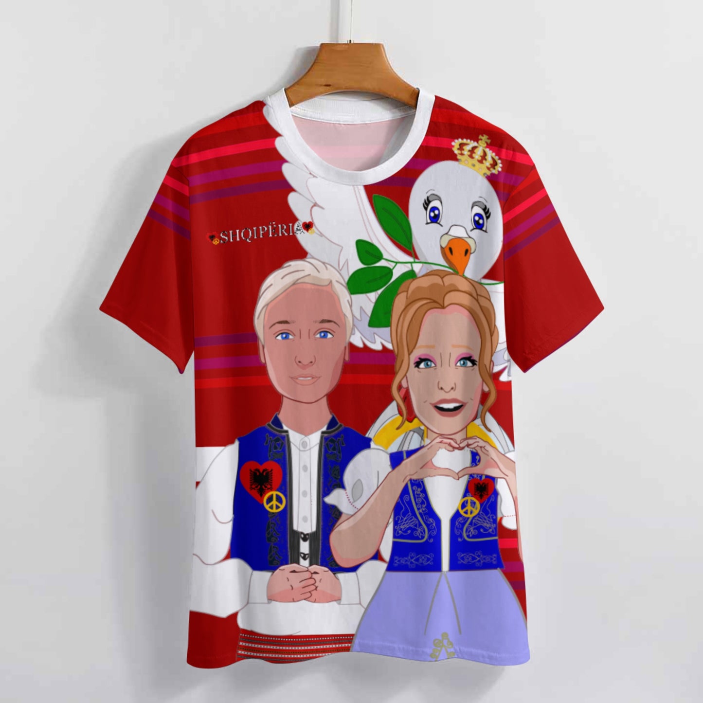 Women´s T-shirt 3 GLOBAL FREEDOM UNITED© Couple Albania Red