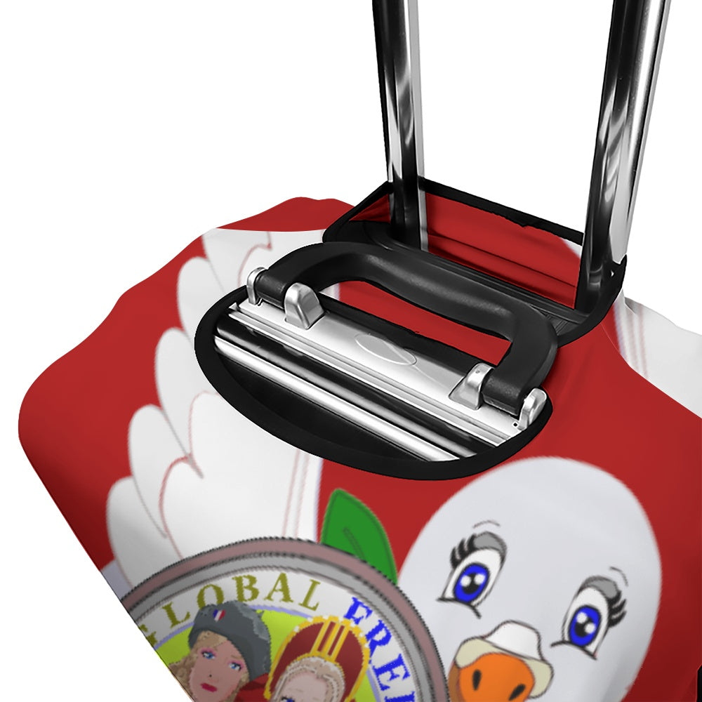 Luggage Cover Global Freedom United Women French & Russia Old Peace Red