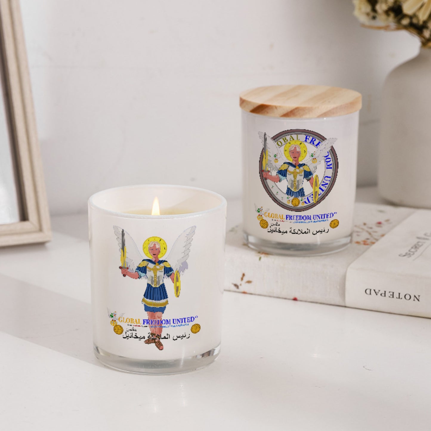 Scented Soy Candle Global Freedom United Archangel Michael Arabic