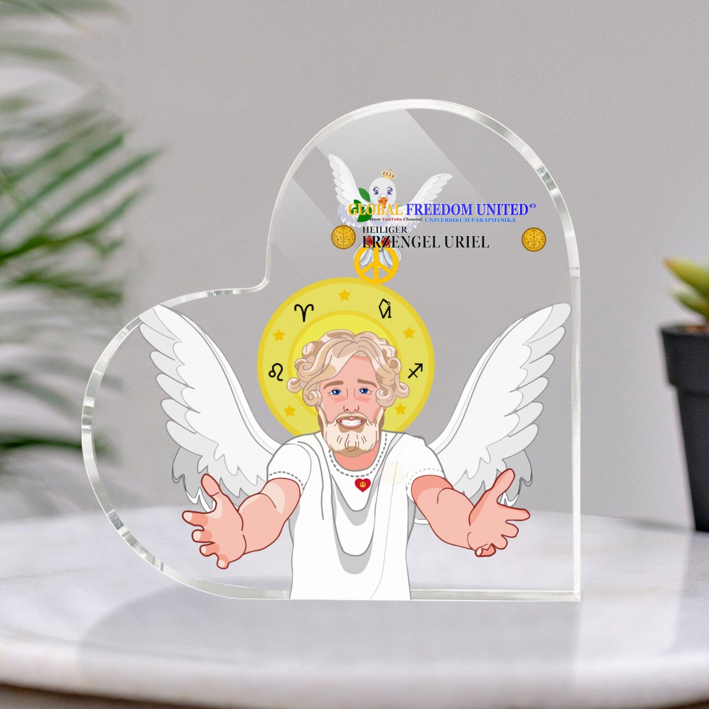 Acrylic Plaque Global Freedom United Archangel Uriel German