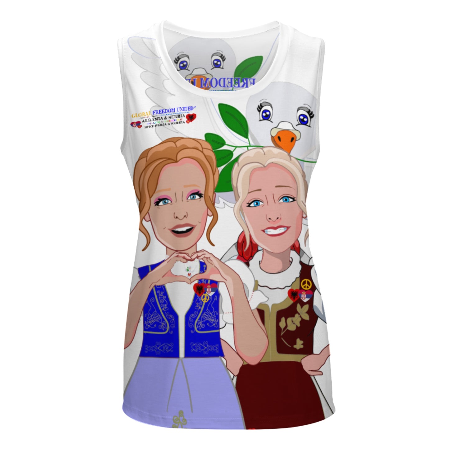 Crewneck Halter Vest GLOBAL FREEDOM UNITED© Women Albania & Serbia BIG