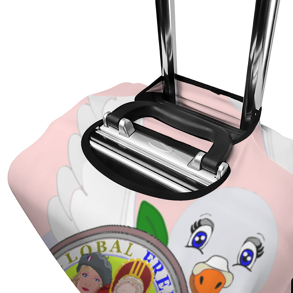 Luggage Cover Global Freedom United Women French & Russia Old Peace Pink