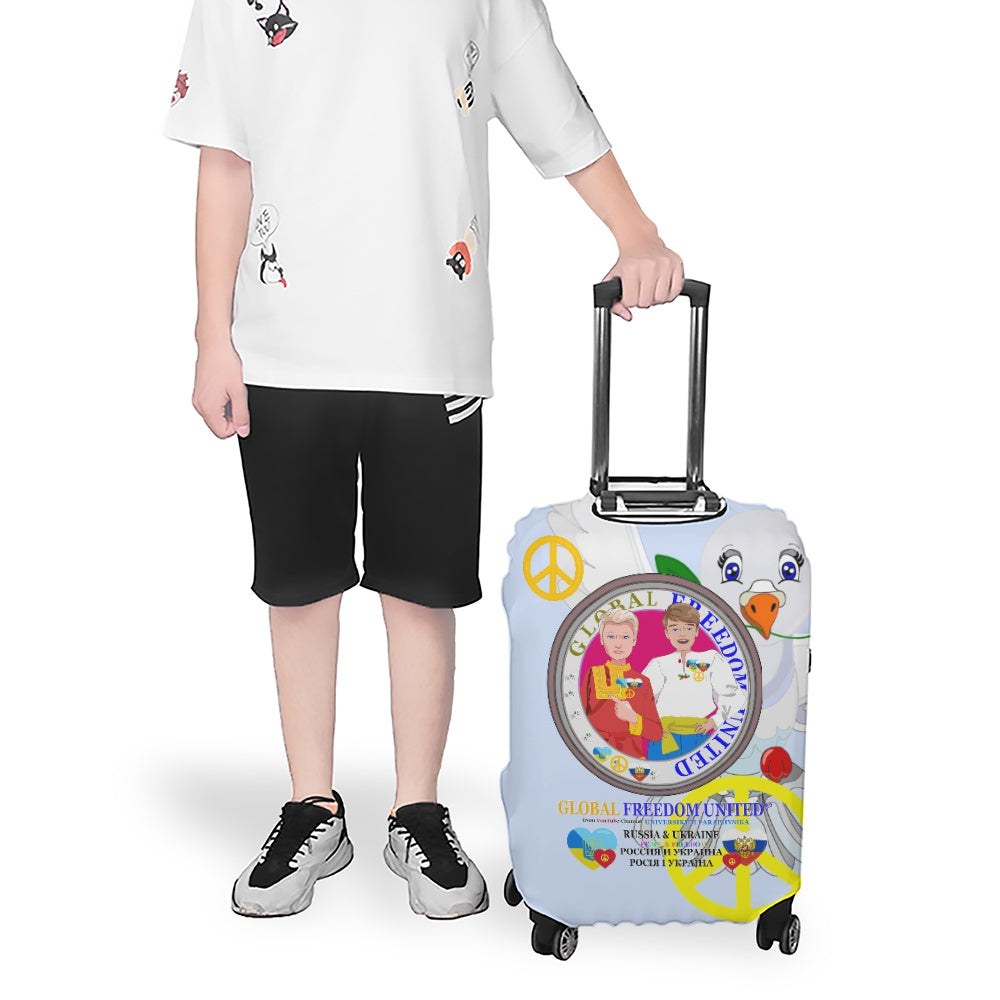 Luggage Cover Global Freedom United Men Ukraina & Russia Old Peace Light Blue