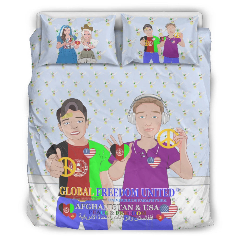 Bed Line GLOBAL FREEDOM UNITED© Men AFGHANISTAN & USA Light Blue