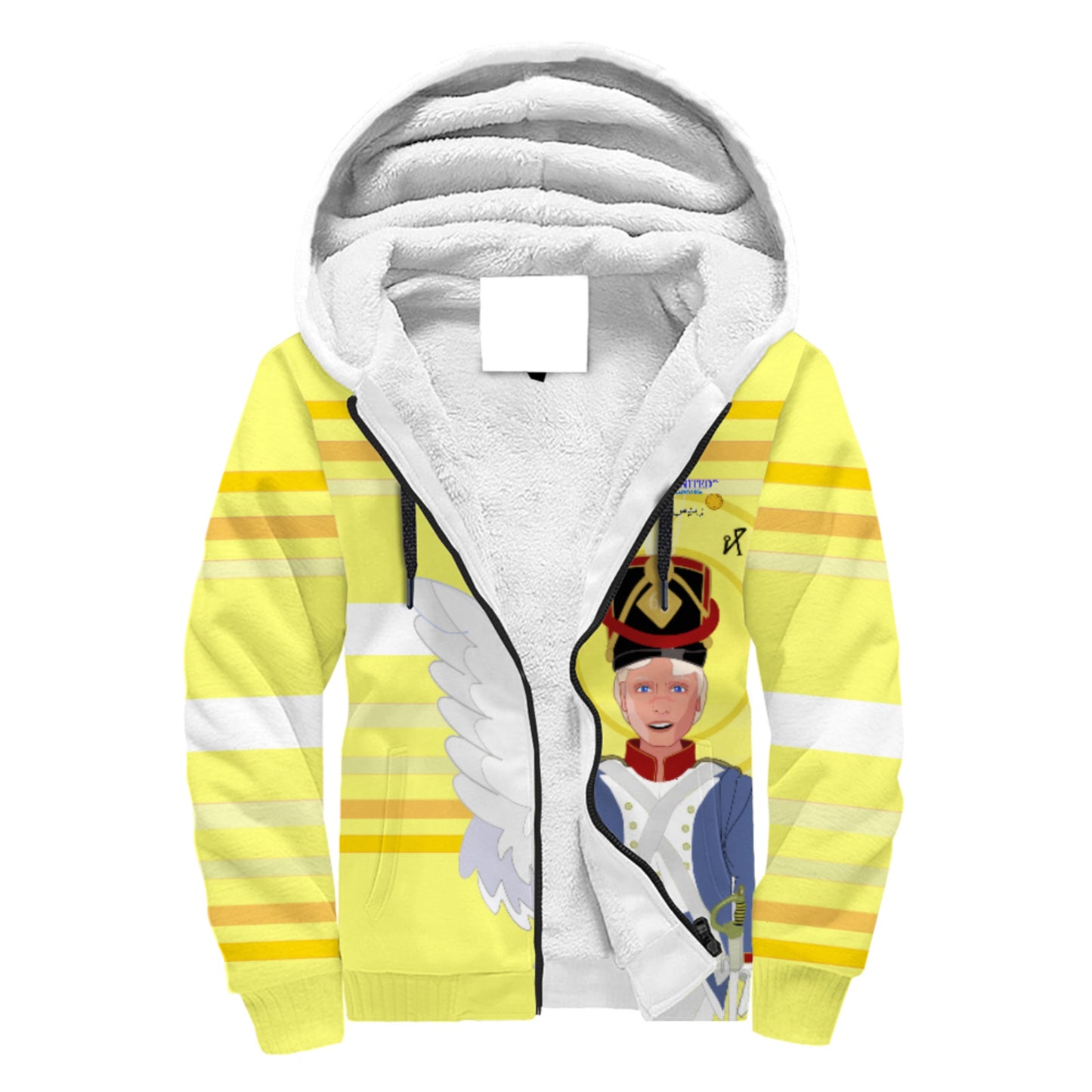 Plush Hoodie Global Freedom United Archangel Michael Arabic V3 Yellow