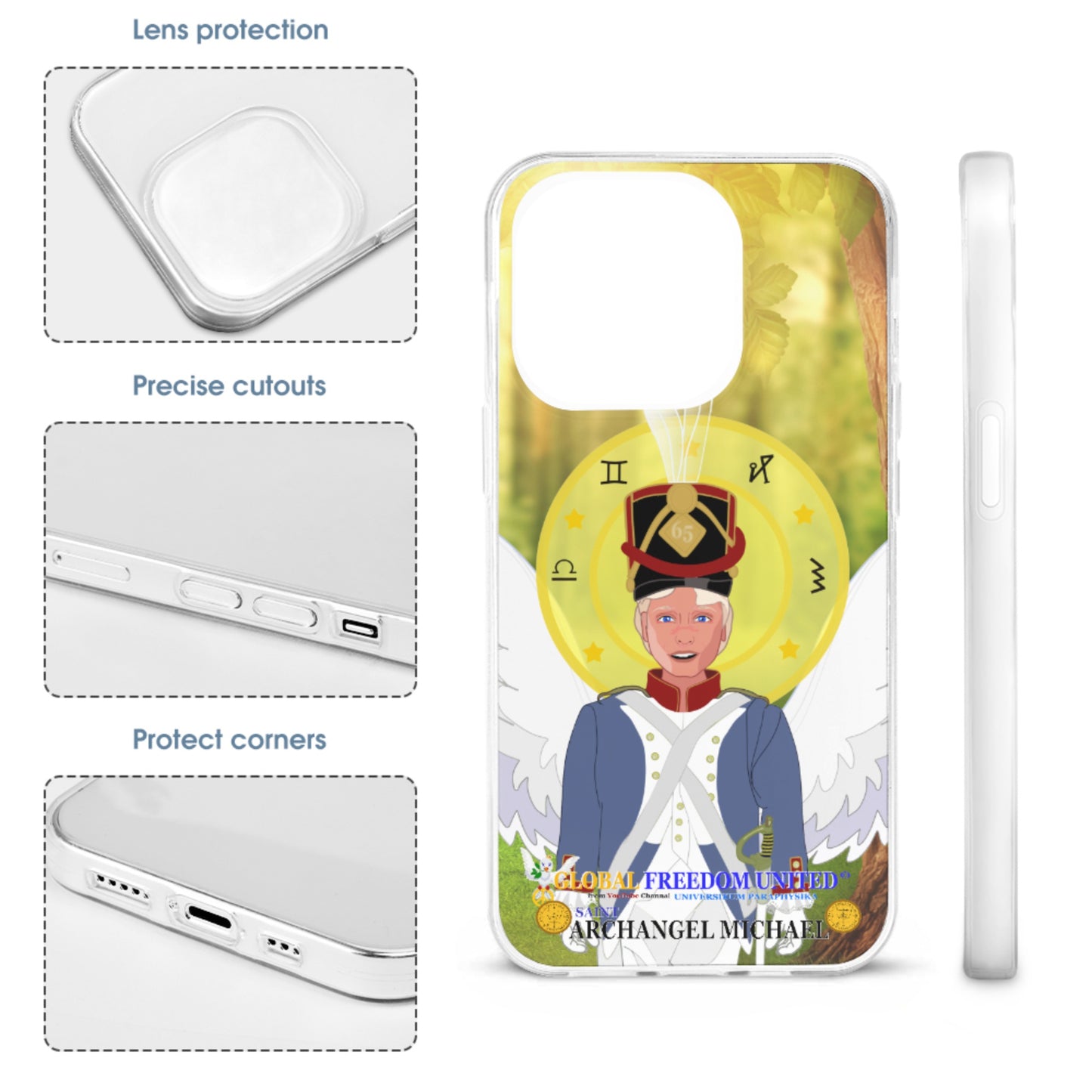 Phone Case Plush Hoodie GLOBAL FREEDOM UNITED© Archangel Michael English V2