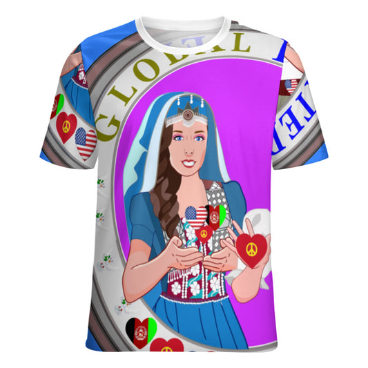 Women´s T-Shirt 3 GLOBAL FREEDOM UNITED© Women AFGHANISTAN & USA Blue