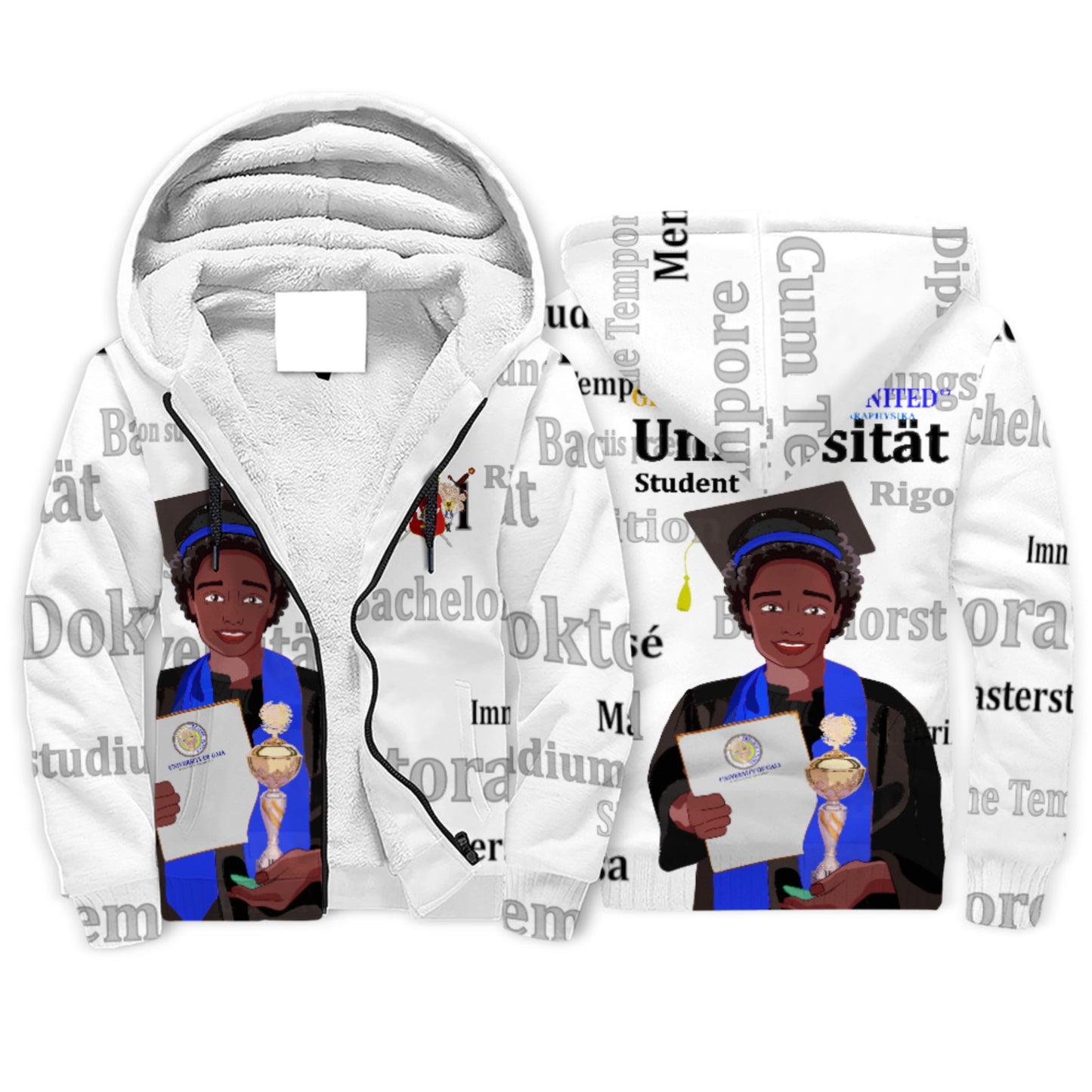 Plush Hoodie Global Freedom United Afro Student Boy Cooper Place