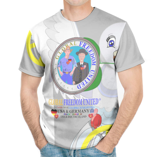 Men´s T-shirt GLOBAL FREEDOM UNITED© Men USA & Germany V1 Grey