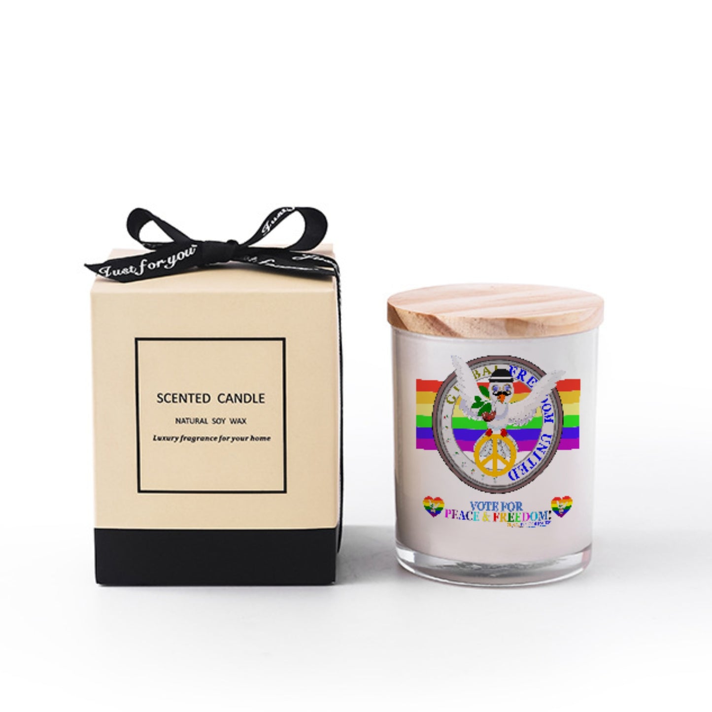 Scented Soy Candle Global Freedom United Dove Of Peace English
