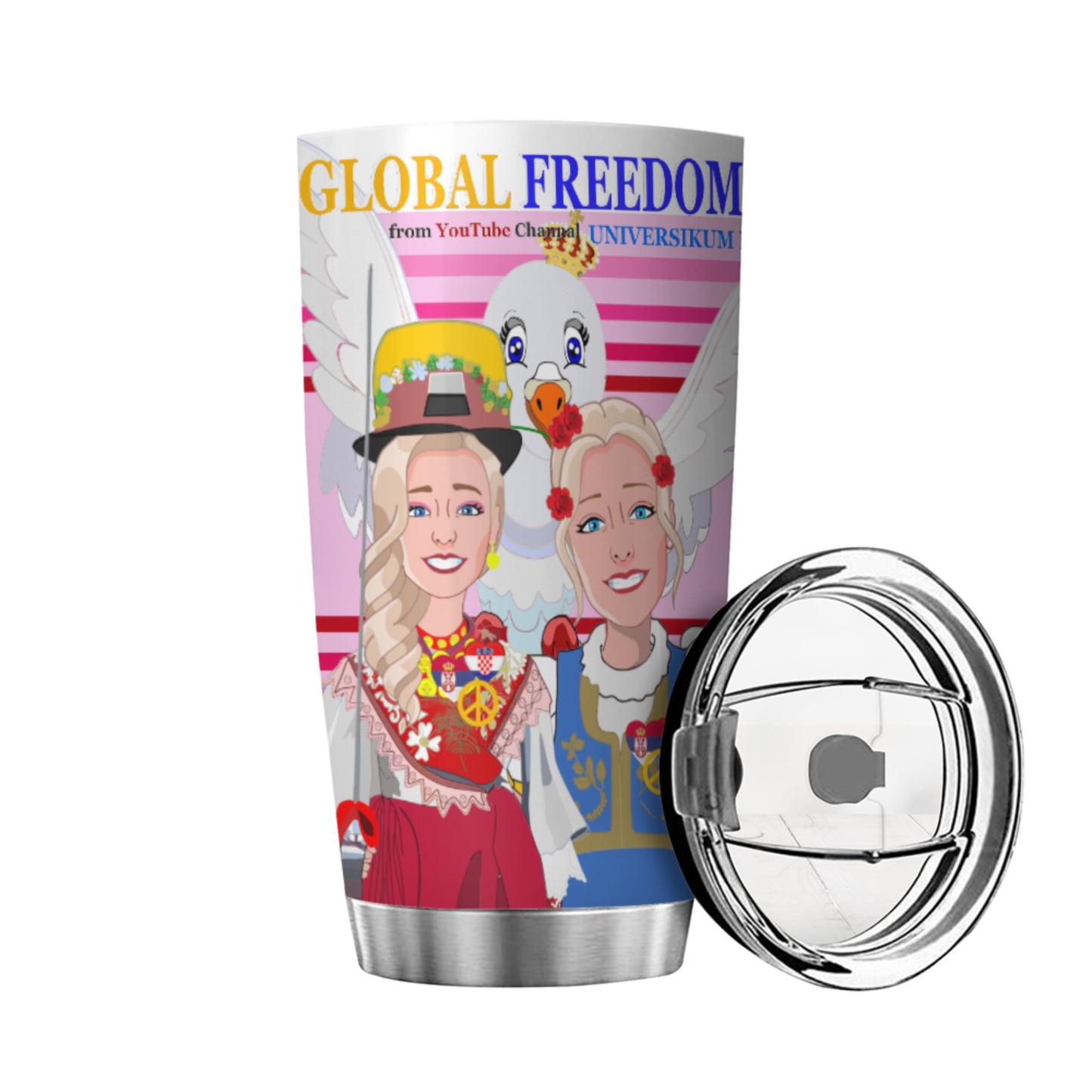 Tumbler Global Freedom United Women Croatia & Serbia Pink2