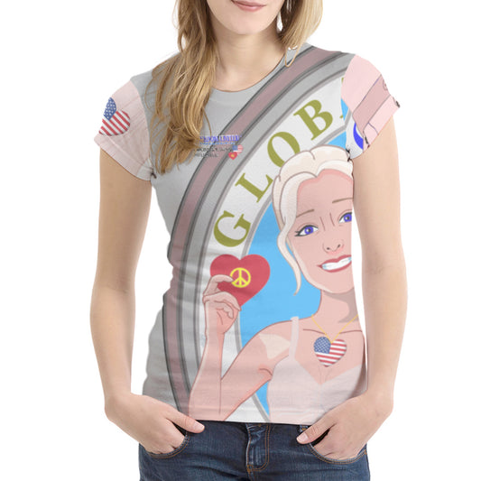 Women´s T-shirt 1 GLOBAL FREEDOM UNITED© Women Anti Racism & Fascism USA Grey