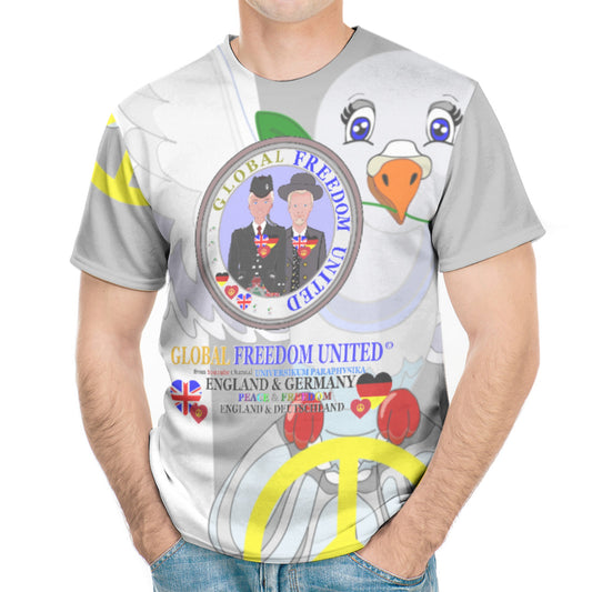 Men´s T-shirt GLOBAL FREEDOM UNITED© Men England & Germany V2 Grey
