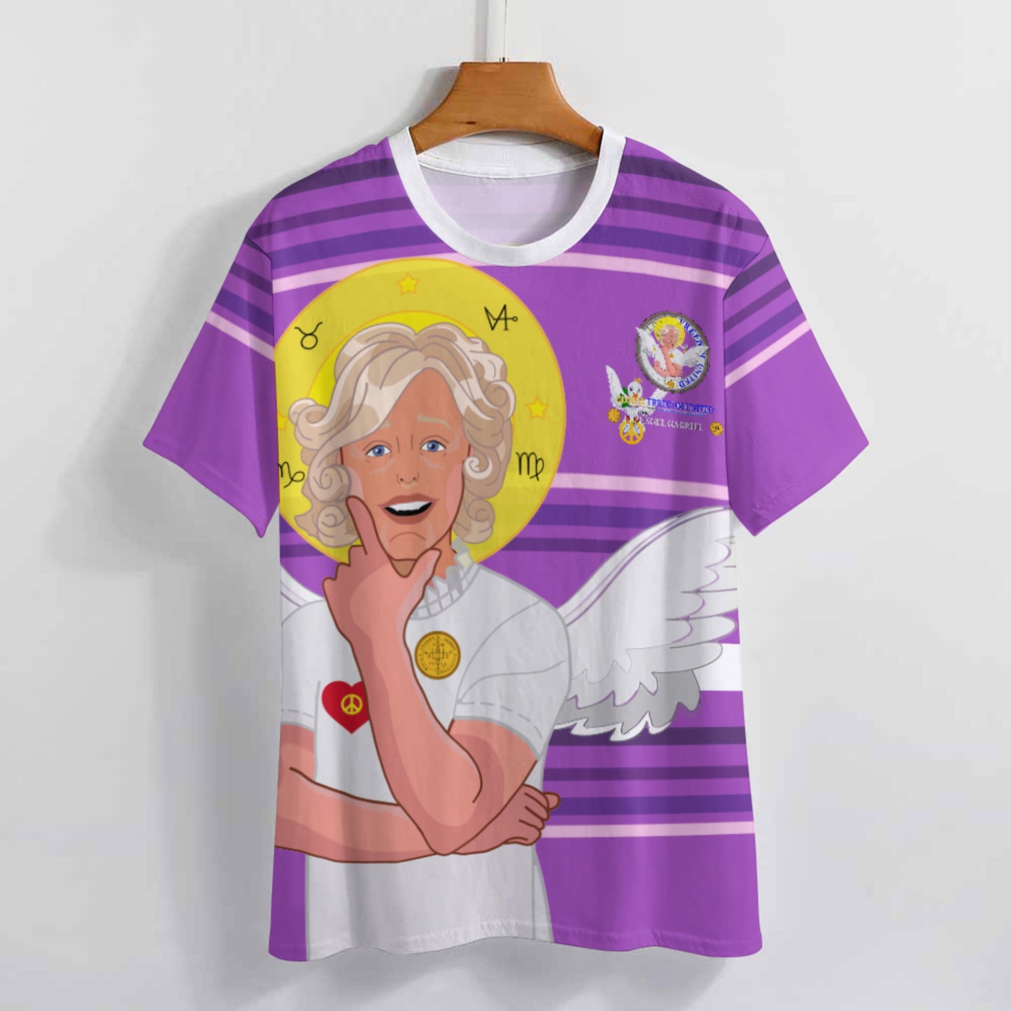 Women´s T-shirt 2 GLOBAL FREEDOM UNITED© Archangel Gabriel German Lilac