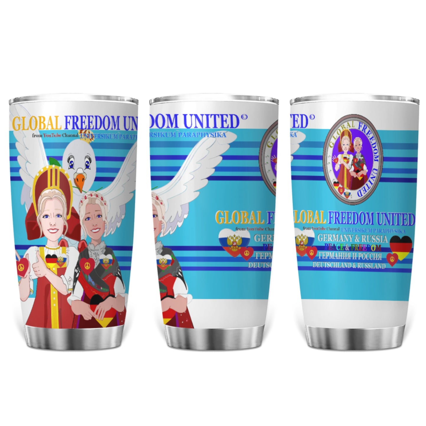 Tumbler Global Freedom United Women Russia & Germany Blue