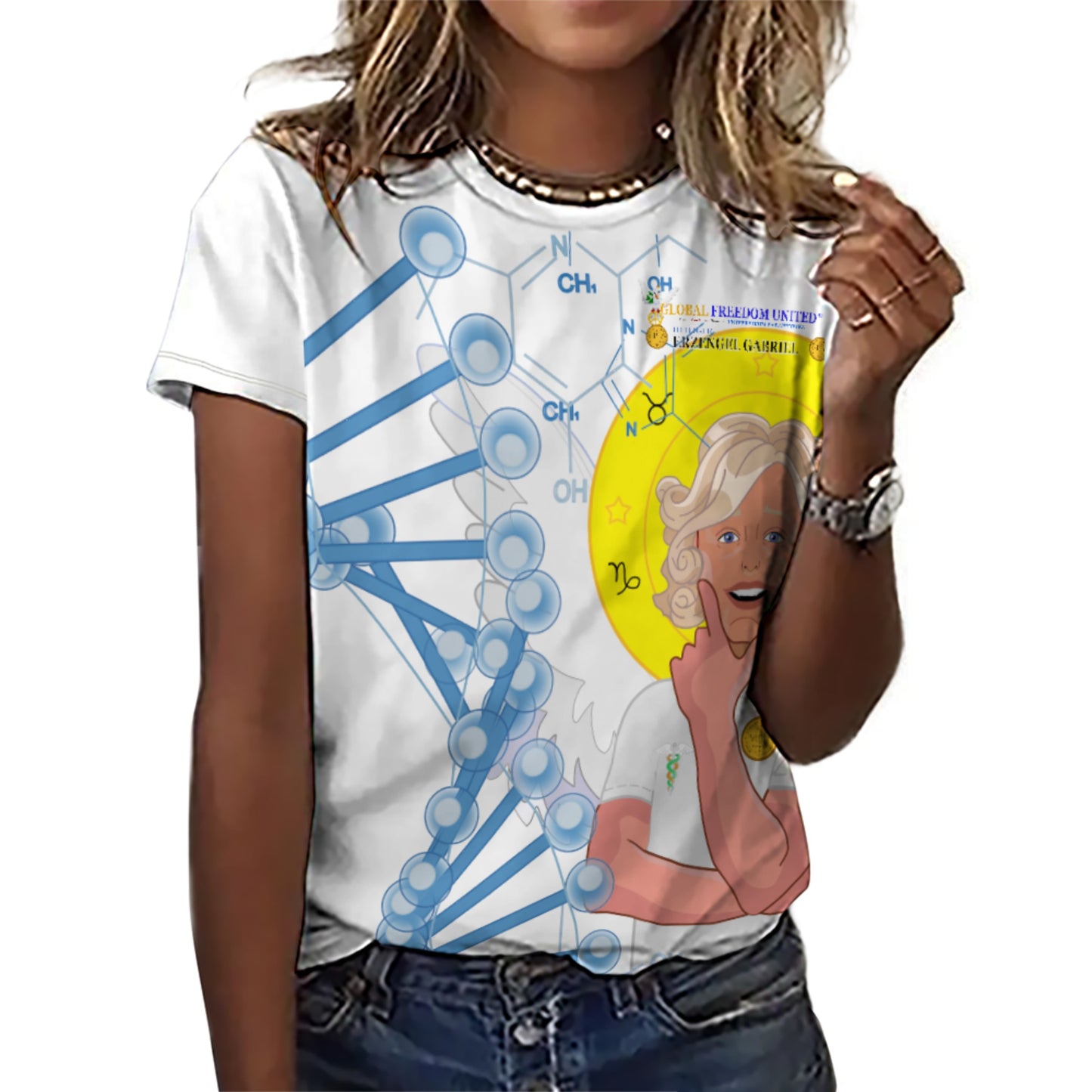 Women´s T-shirt GLOBAL FREEDOM UNITED© Archangel Gabriel German Lab